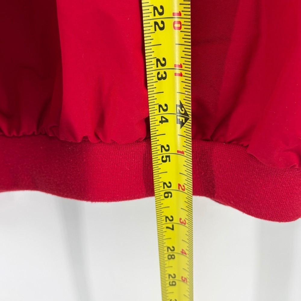 Lands End Mens Vintage Red Windbreaker Pullover V-Neck Crew Jacket Large 42-44 - Picture 7 of 9